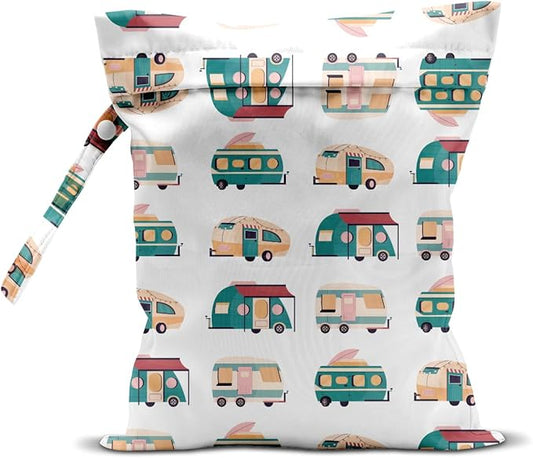 Wet Dry Bag, Wet Bag for Swimsuit, Travel, Beach, Pool, Diapers, Dirty Yoga Gym Clothes, Makeup Bag, Camper RV Summer Vacation Essentials