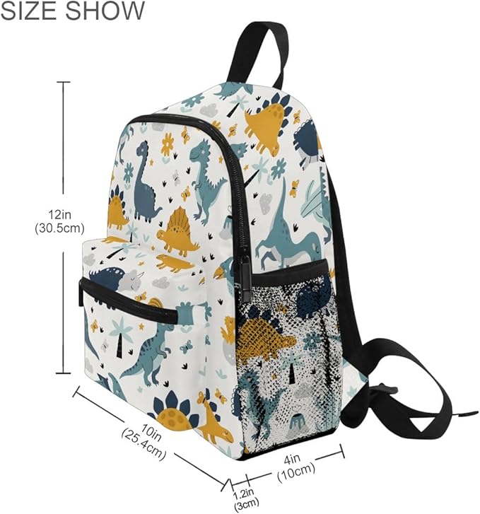 Toddlers Backpack Dinosaurs Tropical Plants Kids Bookbag for Boys Girls 3-7 Years Children Preschool Kindergarten Hiking Cute Mini Bags Elementary School Daypack
