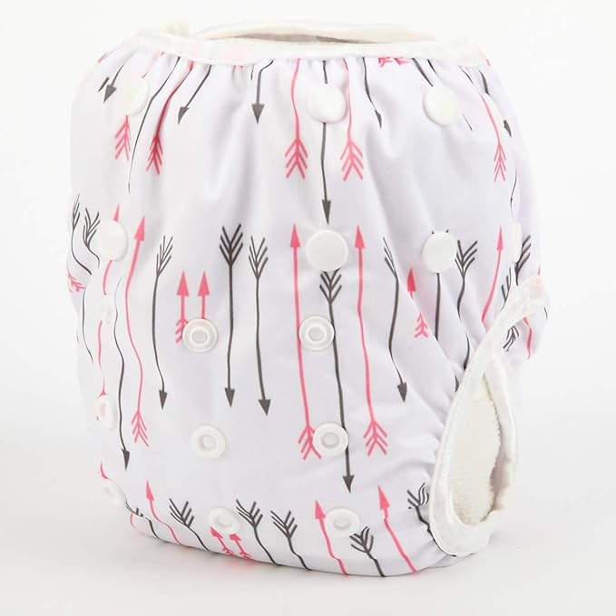 Baby Swim Diaper Nappy Pants Reusable Adjustable 0-2 Years Old Toddler Small for Girls (Small, Pink Arrow)