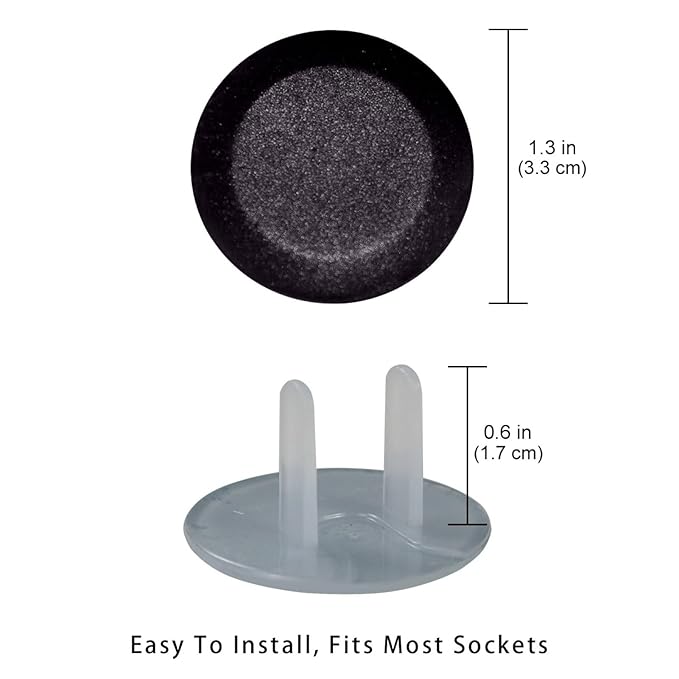 Pure Black Color Outlet Covers for Electrical Power Baby Proofing Wall Socket Protector Child Proof Outlet Protector - Electrical Insulation