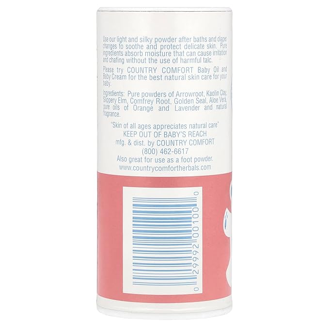 Country Comfort Pure & Natural Herbal Baby Powder, No Talc, 3 Oz