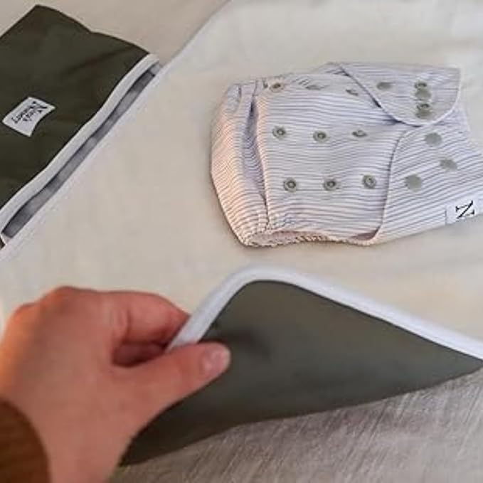 Nora’s Nursery Portable Baby Diaper Changing Pad - Waterproof Foldable Changing Mat for On-the-Go Diaper Changes - Travel Friendly, Easy Clean, Soft & Durable for Infants and Toddlers - Sage