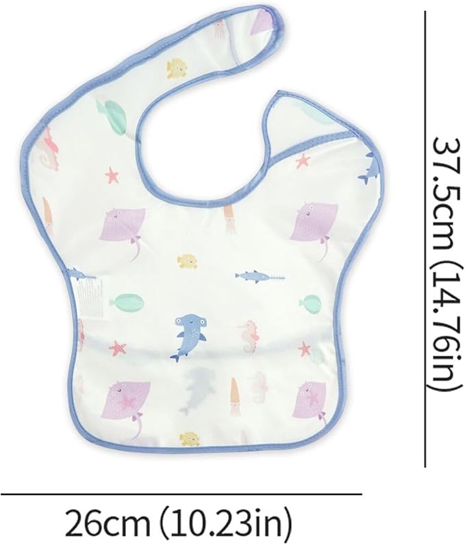 3-Pack Waterproof Baby Bibs for Eating - Lightweight Feeding Bibs, Mess Proof, Baby Essential Must Have for Eating