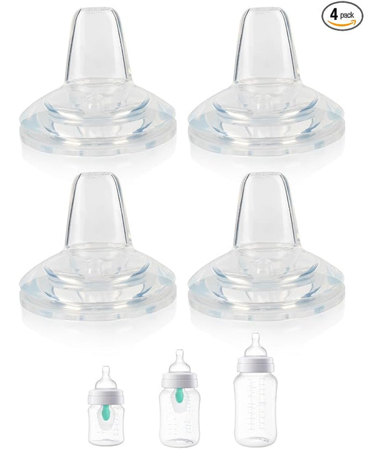 Sippy Cup Nipples for Philips Avent Anti-Colic Baby Bottles,Food Grade Silicone Sippy Spout，Variable Flow Soft Nipple，6m+,4-Count