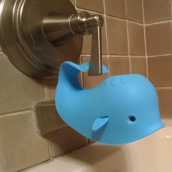 Bath Spout Cover for Bathtub - Protects Baby from Bumping Head During Bathing Time Baby Faucet Cover Universal Faucet Protective Cover Whale Design (Blue Set)