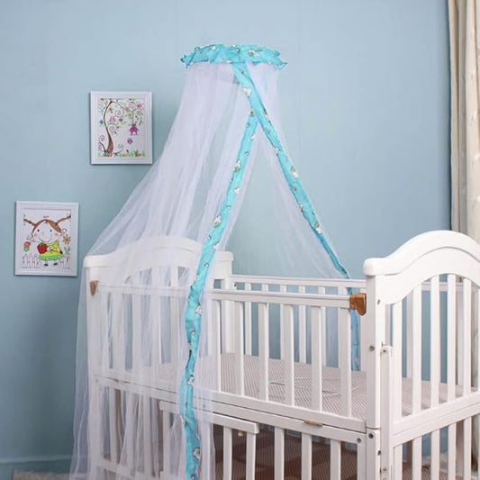 Crib Mosquito Net Baby Bed Dome Cots Mosquito Netting Toddler Bed Crib Dome Canopy Netting Hanging Bed Cover Net Mosquito Bar Frame Palace-Style Crib Bedding Set (Stand Not Included)