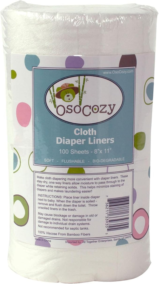 OsoCozy Flushable Diaper Liners - Make Cloth Diapering Convenient with Easy, Quick, Cloth Diaper Liners - Super Soft and Gentle on Baby’s Skin