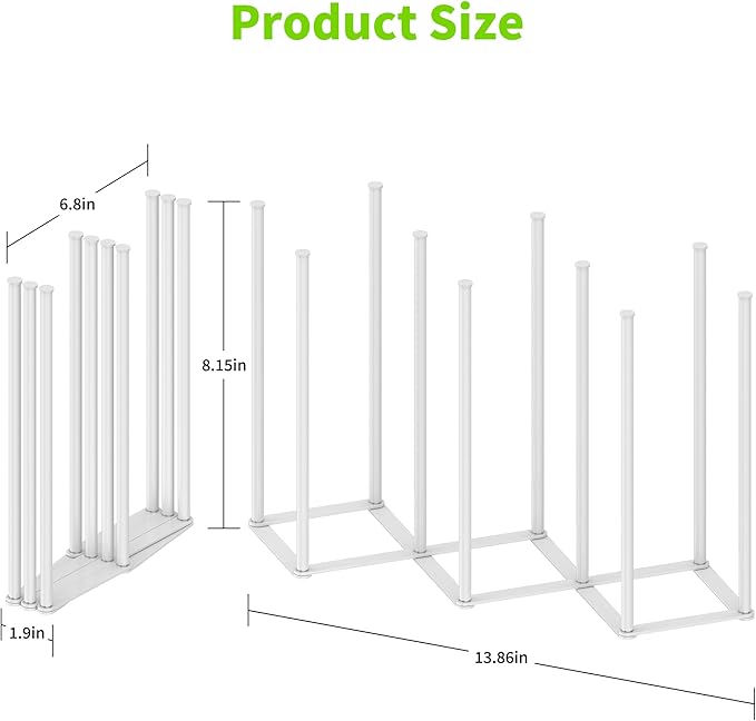Collapsible Bottle Drying Rack, Foldable Baby Bottle Drying Rack, Portable Drainer Stand Holder for Water Bottles, Cup, Reusable Silicone Bag, Cutting Board (White)