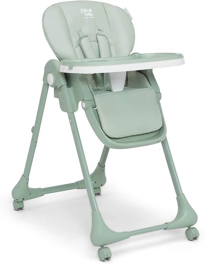 Little Folks by Delta Children 2-in-1 SlimFold High Chair for Babies and Toddlers, Sage Green