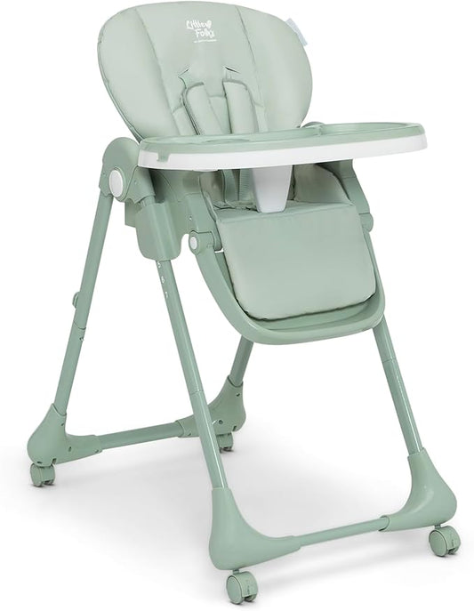 Little Folks by Delta Children 2-in-1 SlimFold High Chair for Babies and Toddlers, Sage Green