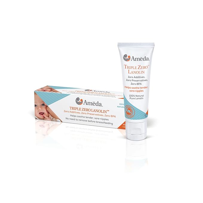 Ameda Triple Zero Lanolin Nursing Cream, 35 Grams, Soothe Tender & Sore Nipples
