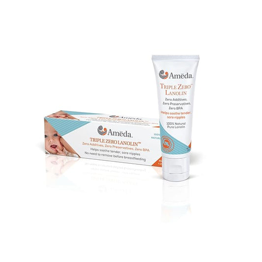 Ameda Triple Zero Lanolin Nursing Cream, 35 Grams, Soothe Tender & Sore Nipples