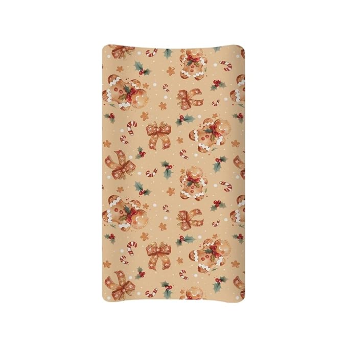 Cute Diaper Change Table Covers Gingerbread Man Changing Pad Cover for Baby Breathable Changing Mat Cover for Baby Girls Boys Gift for Christmas