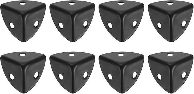 uxcell 8Pcs Decorative Box Corner Cover, 18mm Metal Edge Guard, Furniture Corner Edges Protector, Black