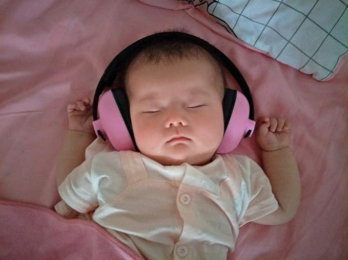 Baby Noise Cancelling Headphones Infant Ear Protection Comfortable Noise Reduction Ear Muffs for Babies Toddler 1 Months to 2 Years, Pink