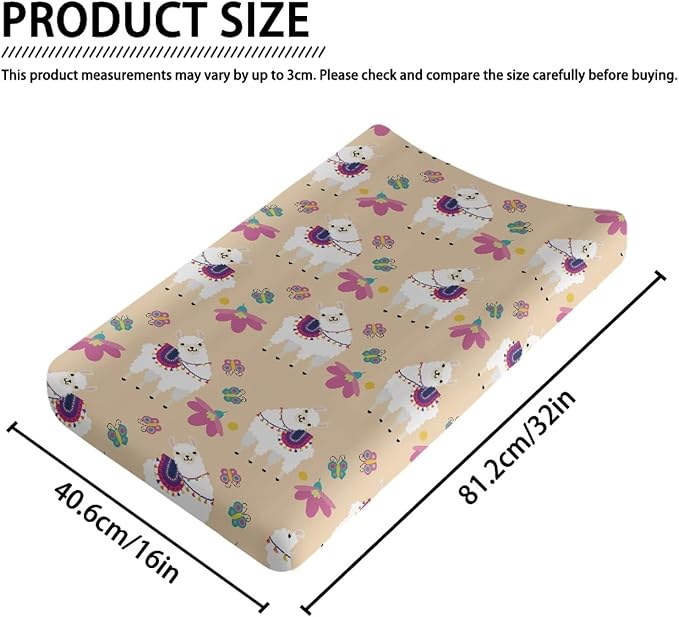 GOSTONG Alpaca Llama Printed Baby Changing Pad Covers for Girls and Boys Comfortable Machine Washable Elastic Diaper Table Cover Baby Home Gifts
