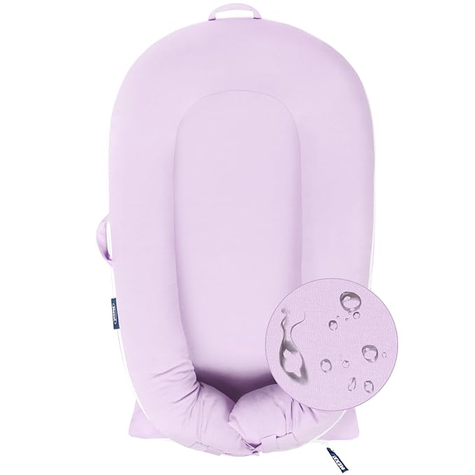 Organic Replacement Cover with Waterproof Pad | Premium Quality Spare Cover Certified Organic Cotton | [Fits Dockatot Deluxe + Docks] (Cover Only) (Lavender, Waterproof Organic Cotton)