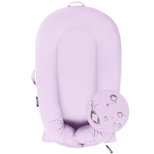 Organic Replacement Cover with Waterproof Pad | Premium Quality Spare Cover Certified Organic Cotton | [Fits Dockatot Deluxe + Docks] (Cover Only) (Lavender, Waterproof Organic Cotton)