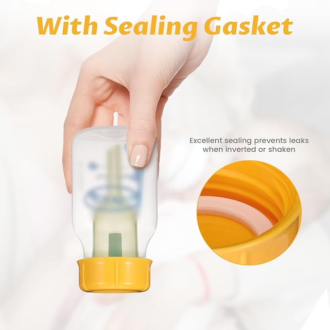 10Pcs Narrow Bottle Caps Compatible with Dr Brown's, for Medela, for Ameda, Storage Travel Caps Replacement for Dr Brown, Leak Proof Lids with Sealing Gasket, Fits Narrow Neck Bottles(Orange)