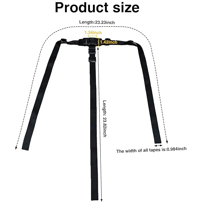 1PCS 3 Point Harness Seat Belt for Kids Adjustable Baby Safety Strap Compatible with IKEA Antilop High Chair Kids High Chair Straps Replacement for Soft & Comfortable on Baby's Skin (Black)