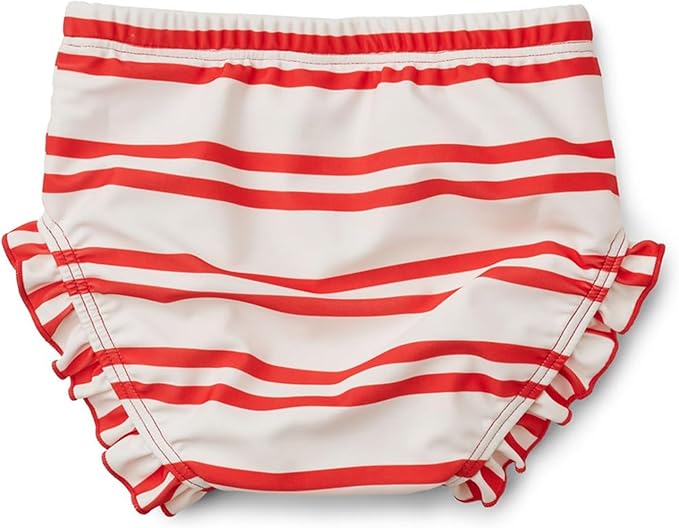 Infant Baby Girls Swim Diapers Reusable Swim Bottoms BPA Free Swim Pants Water Diaper Red Ruffles Swimsuit 9-12 Months