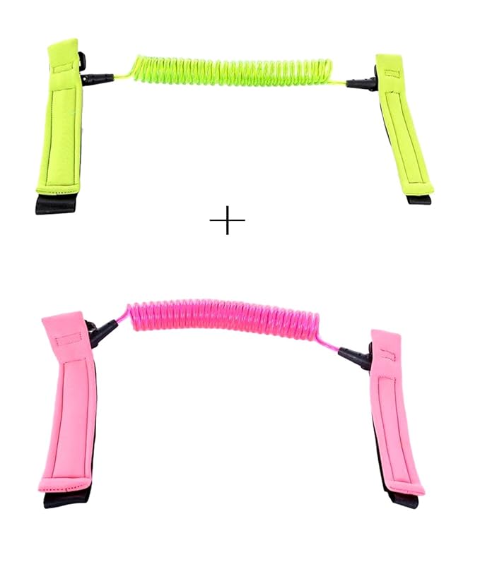 Xiaoyu 2 Colors Baby Anti-Lost Belt, 360 Degree Rotation, Child Walking Safety Toddler Harness, Green & Pink, 2.5MM