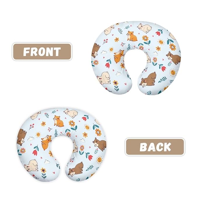 Jeiento Cartoon Capybara Nursing Pillow Cover Soft and Comfortable Nursing Cover for Breastfeeding Pillows, Pillow Slipcover for Newborn