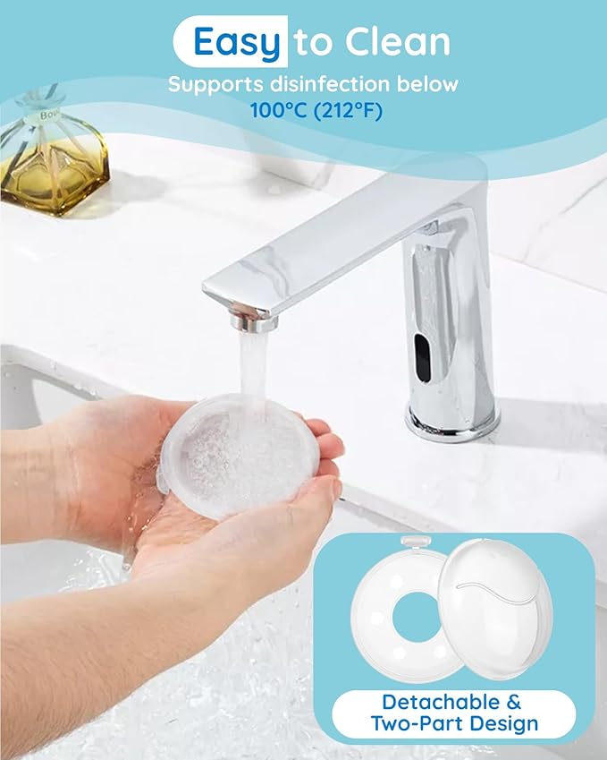 Lilian&Gema Milk Collector Catcher for Breastmilk - 2 Pcs Silicone Breast Pad Nursing Cup Milk Saver for Nursing Moms, Protect Sore Nipples, Extra-Soft and Reusable for Breastfeeding White