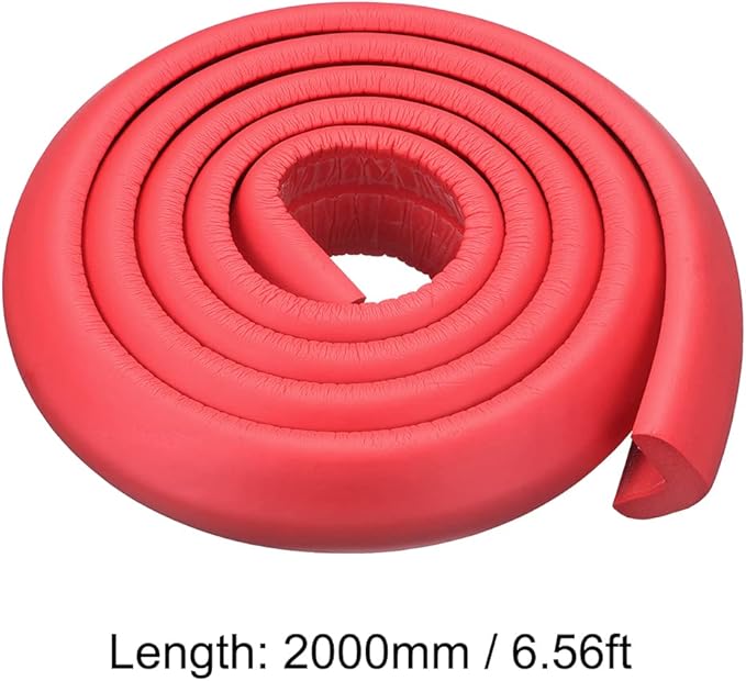uxcell Corner Guards Edge Protectors 6.56ft(2M), Foam Safety Bumper L Shape for Furniture Corner Table Edge Guard, Red
