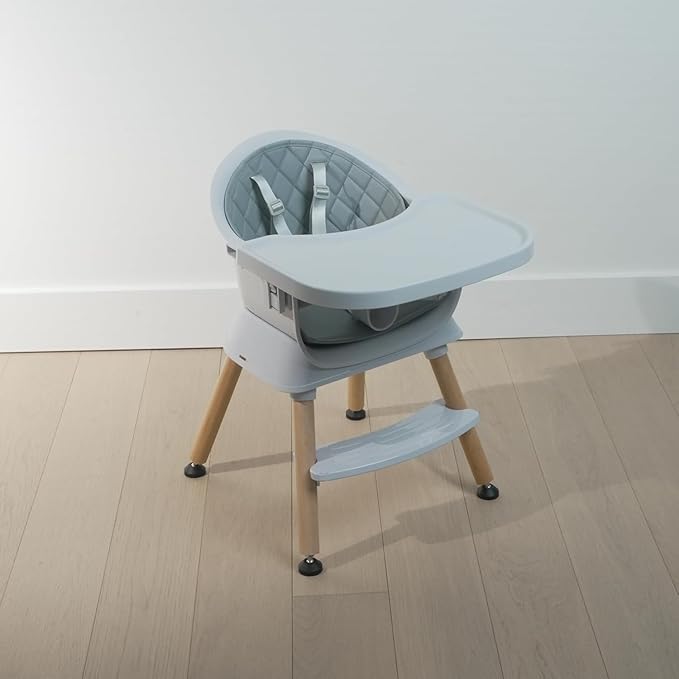 3-in-1 Convertible Wooden High Chair for Babies and Toddlers, Dining Booster Seat, Toddler Chair, Easy to Clean Infant Highchair, Modern Lightweight Design