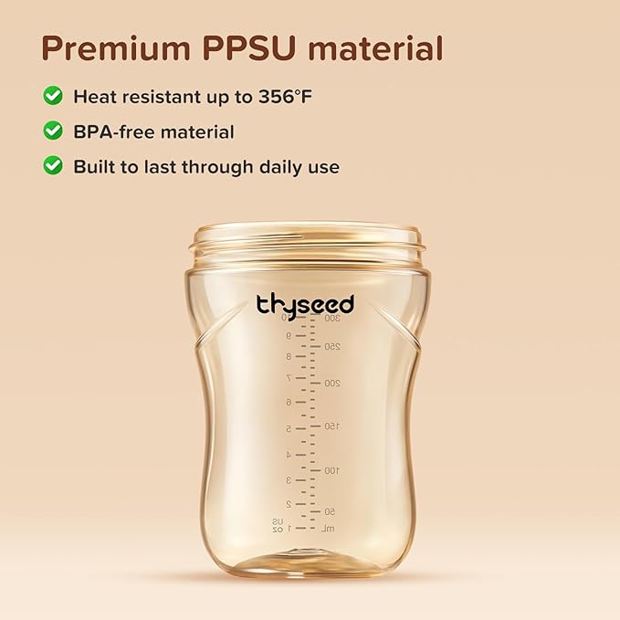 Thyseed Spill-Proof Weighted Straw Sippy Cup, Baby Transition Trainer, Soft Silicone Spout, BPA-Free, 6m+, 10 oz, 2 Pack