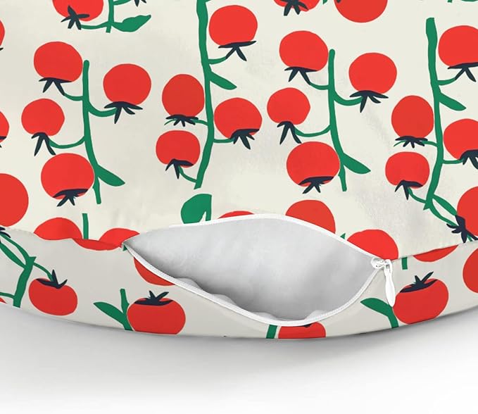 Sweet Red Tomatoes Nursing Pillow Covers for Boy Girl Cute Cherry Tomato Nursing Pillow Slipcovers for Breastfeeding Pillows Red Summer Tomato Fruit Soft Stretchy Removable Cover for Newborn Infant