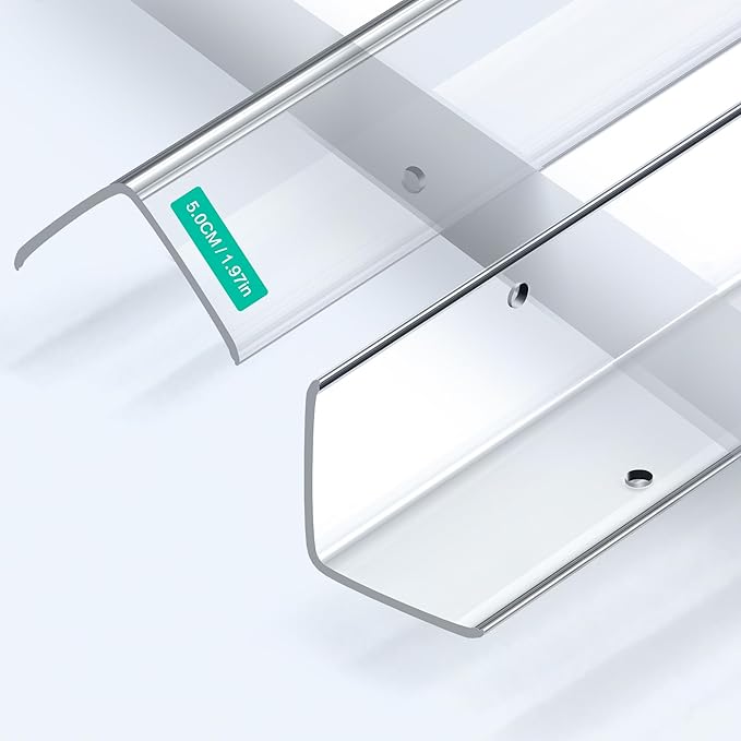 ‎Frychee Wall Corner Protector, Walls Edge Protector，Self-Adhesive Wall Corner Guards, PVC Double Side Edge Protector, Furniture Stairs Guard (Clear Screw Fixing, 2pcs x 47.2" L x 1.97" W)
