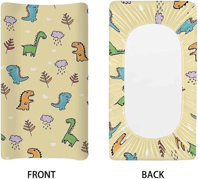 Dinosaur Baby Changing Pad Cover Stretchy Changing Table Cover Breathable Nursery Pad Change Cover Fit 32"x16" Contoured Pad