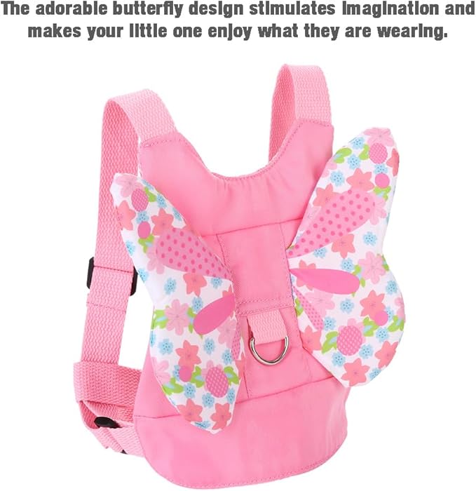 PandaEar Toddler Leash Harness and Anti Lost Wrist Link, 3 in 1 Kids Safety Harnesses with Leash, Child Anti-Lost Leash Walking Wristband Assistant Strap Belt for Baby Girls -Pink
