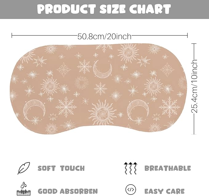 4 Pack Baby Burp Cloths, Soft Muslin Cotton Boho Star Moon Print Burp Cloths, Super Absorbent Washcloths Infants Burping Cloth Set for Newborns Baby Boy Girl Essentials