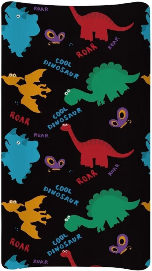 Dinosaur Butterfly Baby Changing Pad Cover Stretchy Breathable Sheet Crib Mat Soft Cute Diaper Changing Cover Cozy Waterproof Nursery Pad Change Cover