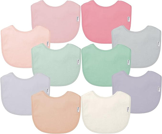 green sprouts Stay-dry Baby Bibs (10 pack) Waterproof protection, Adjustable hook-&-loop closure, Machine washable