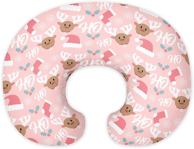 Moose Nursing Pillow Cases 1 Pack for Breastfeeding Pillow Nursing Covers Pillow Slipcover Pillowcase Soft Fabric Fits Snug On Infant Feeding Cushion Cover Pillow Not Included