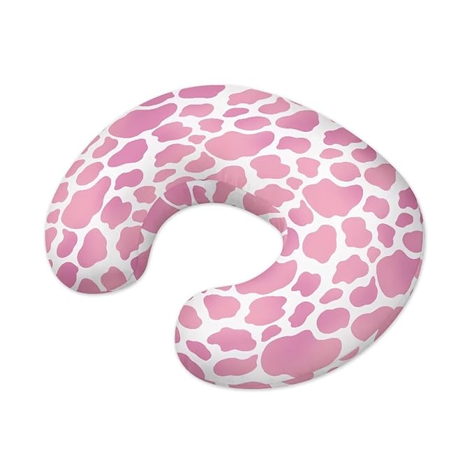 Pink Cow Breastfeeding Pillow Cover Baby Breastfeeding Slipcover Infant Newborn Nursery Bottle Pillowcase Breathable and Durable