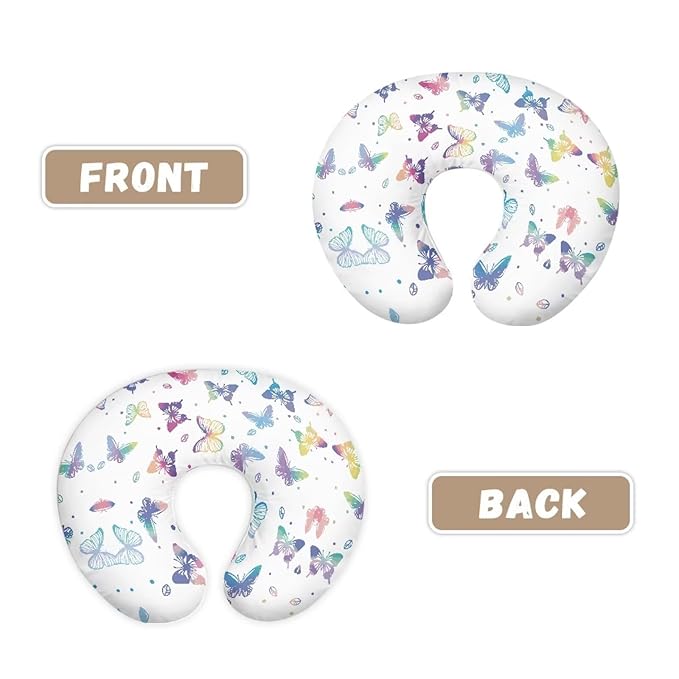 Multi Colorful Butterfly Baby Nursing Pillow Cover Ultra Soft Comfortable Newborn Nursing Pillow Case Stain Resistant and Scratch Resistant