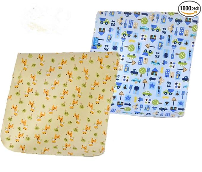 Monvecle Baby Infant Waterproof Cotton Changing Pads Washable Resuable Diapers Liners Mats Multi Pieces Pack (Blue-2pcs Medium 28" x 20")