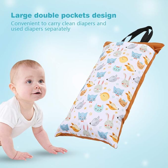 Large Hanging Wet Dry Cloth Diaper Pail Bag for Reusable Diapers or Laundry Reusable Hanging Wet Dry Cloth Diaper Bag(#1)