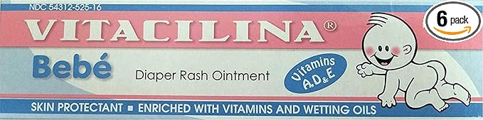 Vitacilina Bebe Diaper Rash Ointment 1.76 oz. (Quantity of 6)