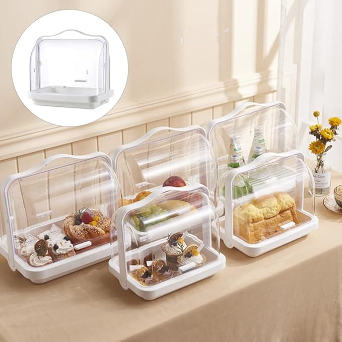Cabilock Handheld Transparent Dinnerware Organizer Lid Storage Box for Bottles and Cutlery for Home and Travel Use