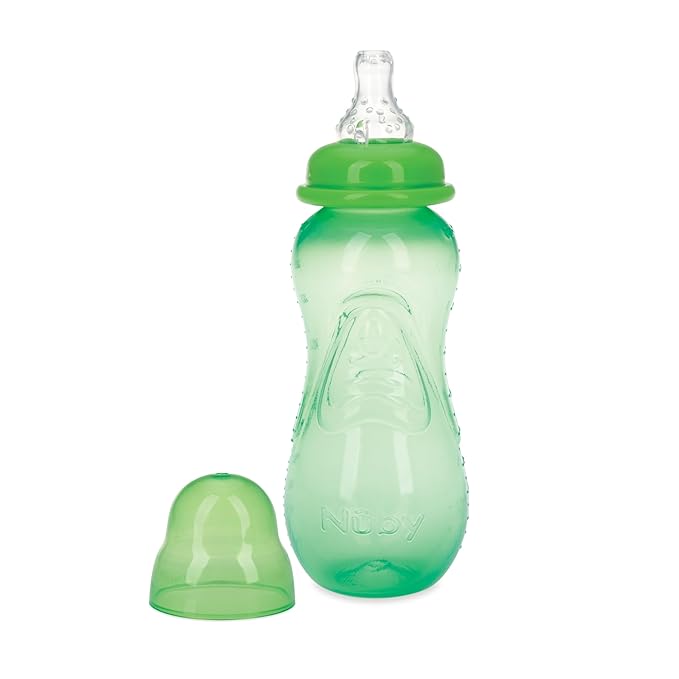 Nuby Non-Drip Standard Neck Bottles, 10 Ounce, Neutral