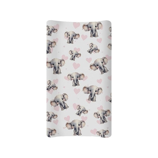 Elephant Changing Pad Cover for Baby Diaper Change Table Sheets Cover Cute Heart Changing Table Covers Soft Breathable