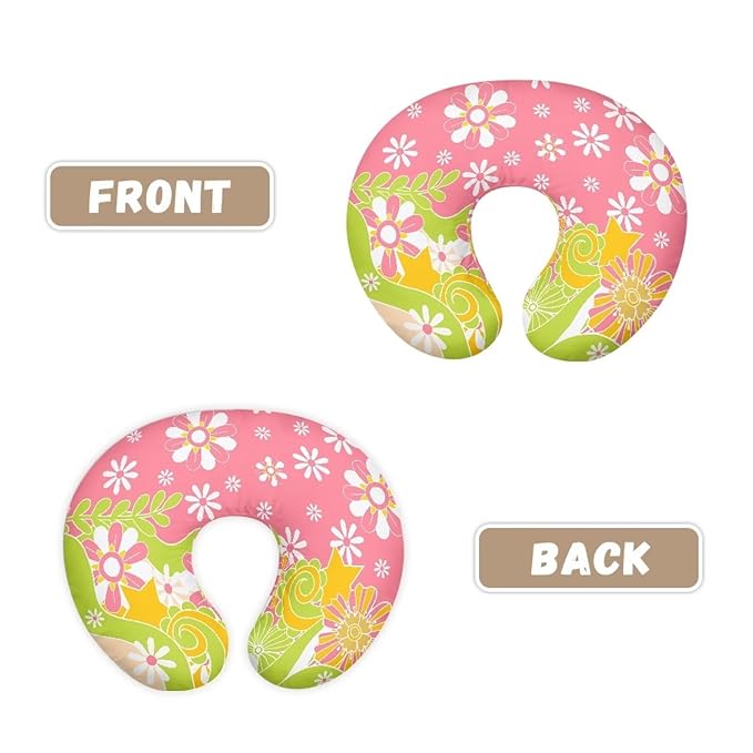 Baby Nursing Pillow Cover, Cartoon Daisy Breastfeeding Pillow Cover Boys Girls Nursing Pillow Case for Newborn, Soft Fabric Fits Snug On Infant