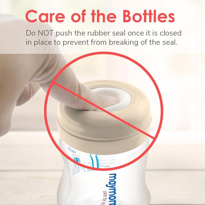 Maymom Screw Lids Aka Travel Caps with Rewritable Sealing Disc Compatible with Avent, Maymom Wide Mouth Bottles; Cap Replace Avent Natural Bottle Sealing Ring and Sealing Disc, 6pcs. (Khaki)