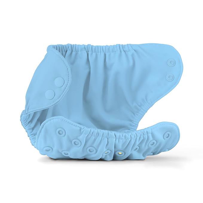 Esembly Cloth Diaper Cover - Reusable Swim Diaper, Waterproof, Breathable - Adjustable Outer Layer Over Absorbent Inner for Blowout Protection - Cornflower, Size 2 (18-35lbs)